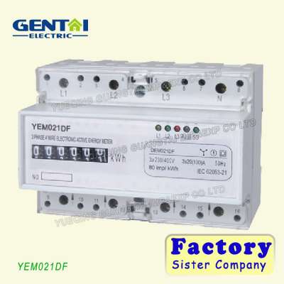 Multifunctional three phase 4 wire mounted multifunction +5A CT smart din rail energy meter